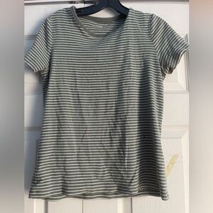 Stripped green and white shirt